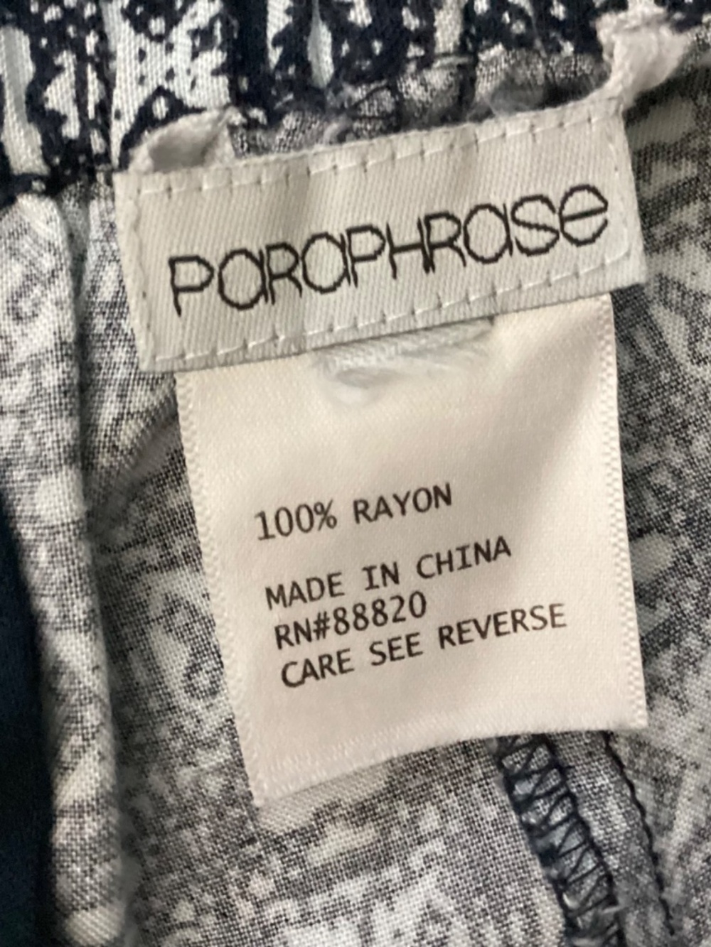 POROPHROSE NAVY BLUE WHITE LOUNGING PANTS WITH DRAWSTRING SIZE S/M - Picture 8 of 10
